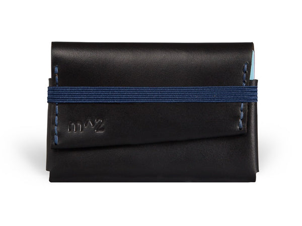 Minimalist Wallet - Black Horween Chromexcel - Dark Blue