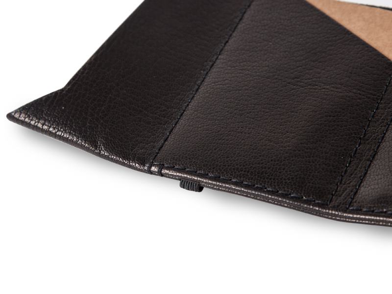 slim elastic wallet british goat leather black
